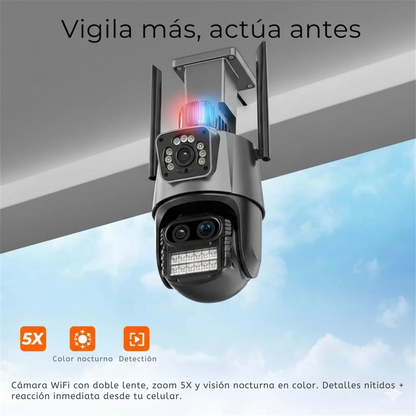 CAMARA DE SEGURIDAD WIFI CON DOBLE LENTE DuoGuard 5X