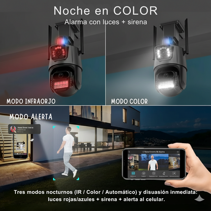 CAMARA DE SEGURIDAD WIFI CON DOBLE LENTE DuoGuard 5X