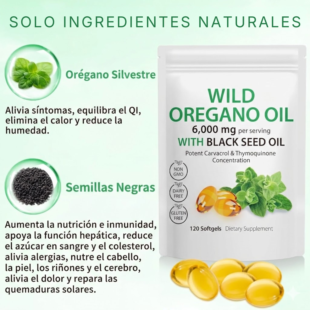 Oregano Oil 6000mg - Escudo Inmunológico Natural