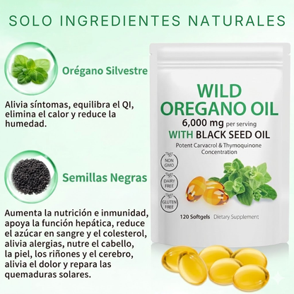 Oregano Oil 6000mg - Escudo Inmunológico Natural