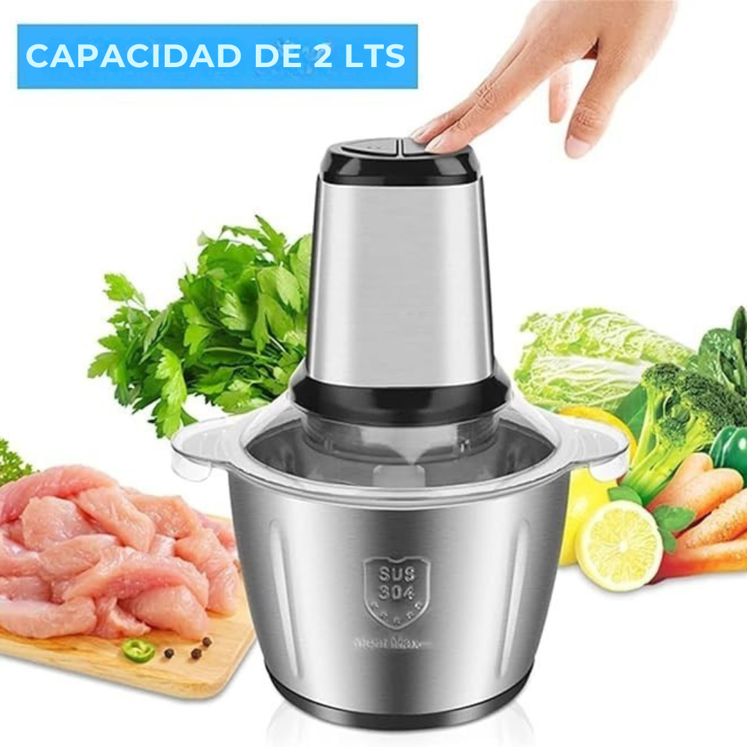 MasterChop 2L - Picadora Eléctrica Inox de Doble Velocidad