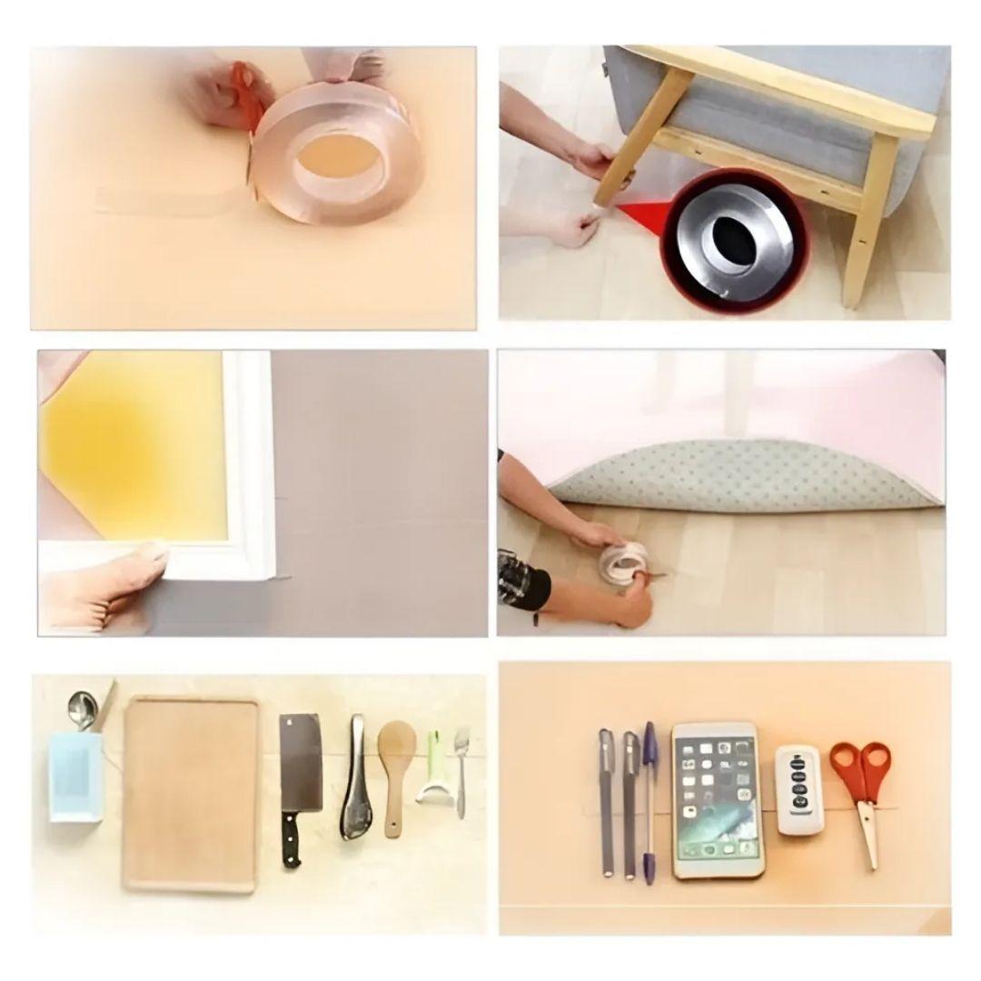 NanoGrip Tape™ 5M - Cinta Doble Contacto Reutilizable Extra Fuerte