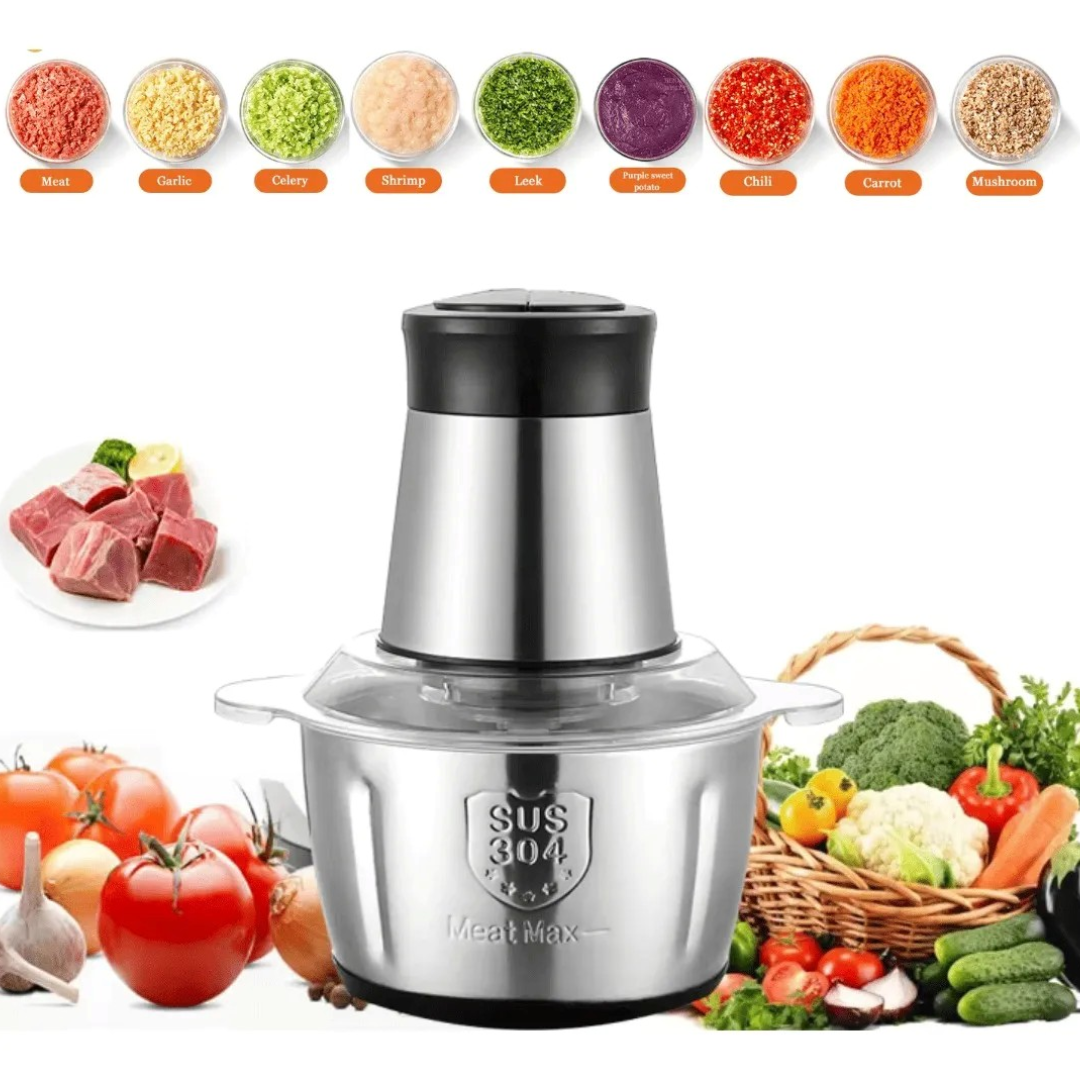 MasterChop 2L - Picadora Eléctrica Inox de Doble Velocidad