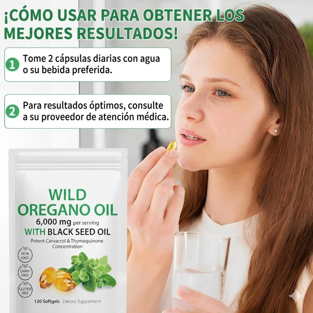 Oregano Oil 6000mg - Escudo Inmunológico Natural