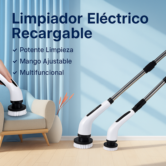 CEPILLO LIMPIADOR ELECTRICO RECARGABLE (CON MANGO EXTENDIBLE)