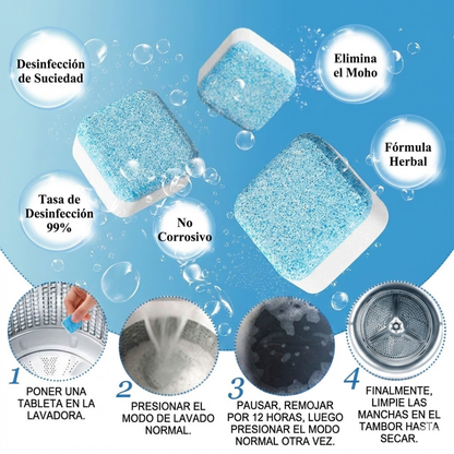 DeepClean™ Tabs - Pack 60 Pastillas Limpiadoras para Lavadora
